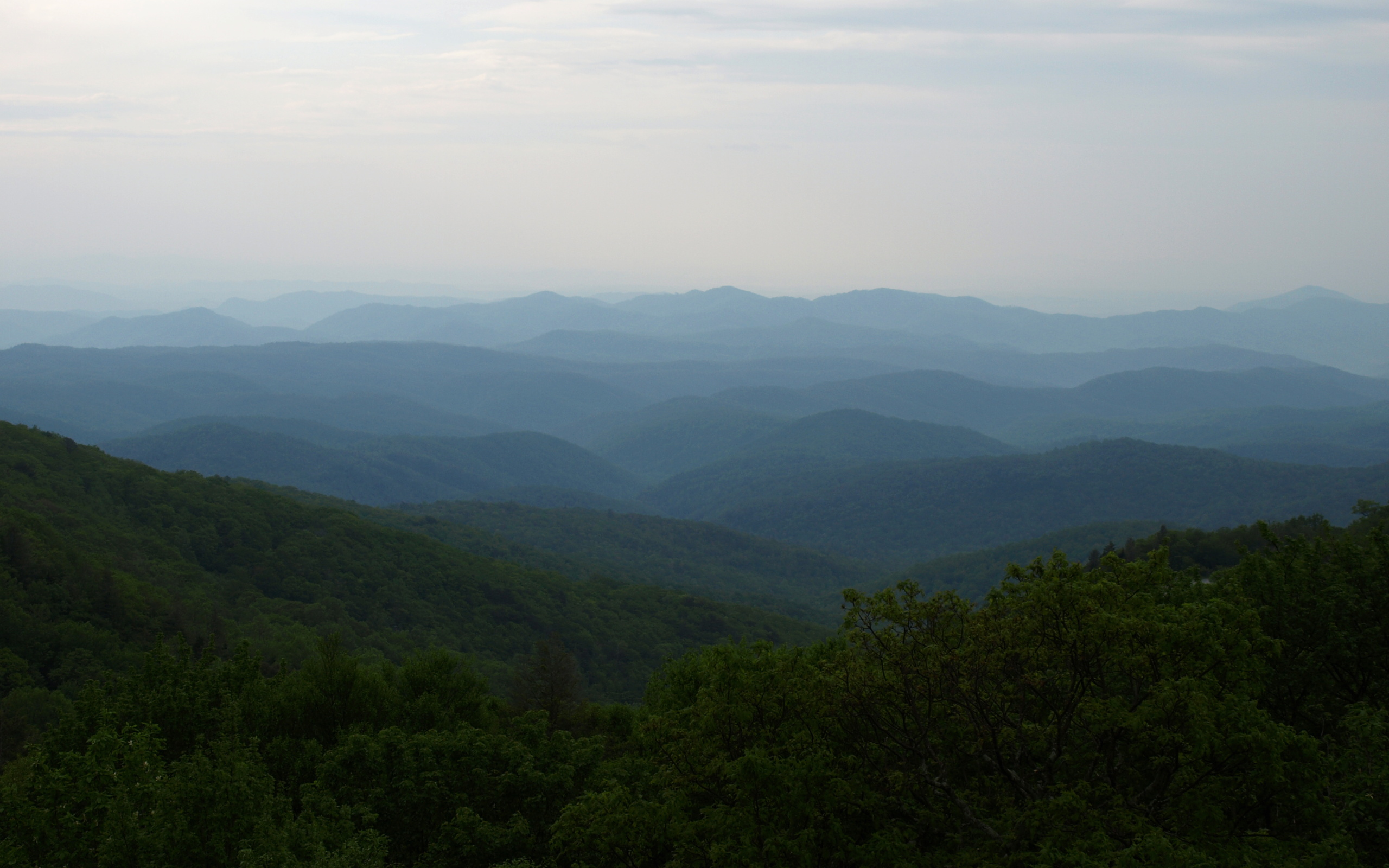 Blue Ridge mountain overlook in North Carolina, illustrative Appalachian scenery and not a photograph of the sanctuary property.